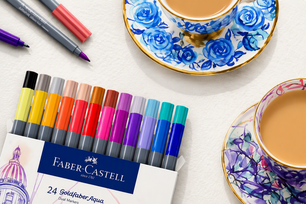 Goldfaber Aqua Dual Markers Drawing Workshop with Faber-Castell