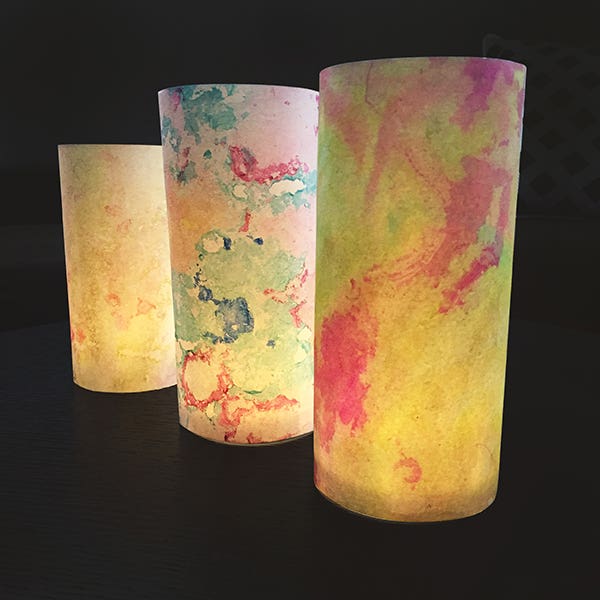 Marble Paper Effect Tealight Lamp