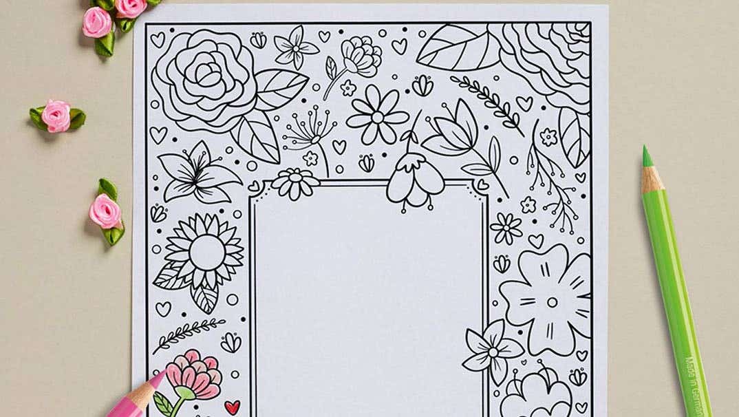 Mother's Day Card Colouring In
