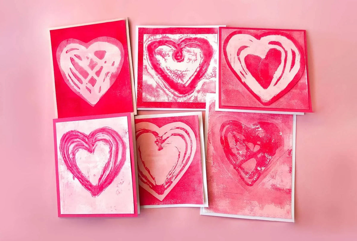 Gelli Arts Printed Valentines Cards