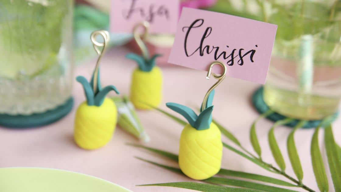 FIMO Pineapple Name Sign