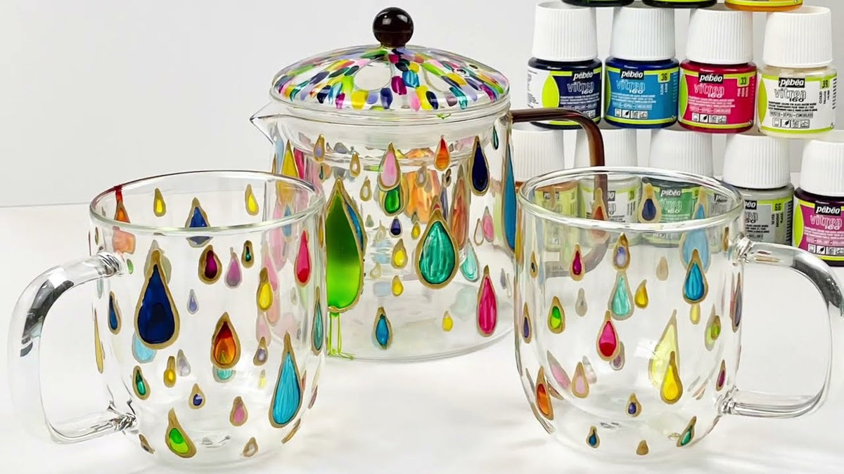 How to paint Raindrop glassware with Pebeo