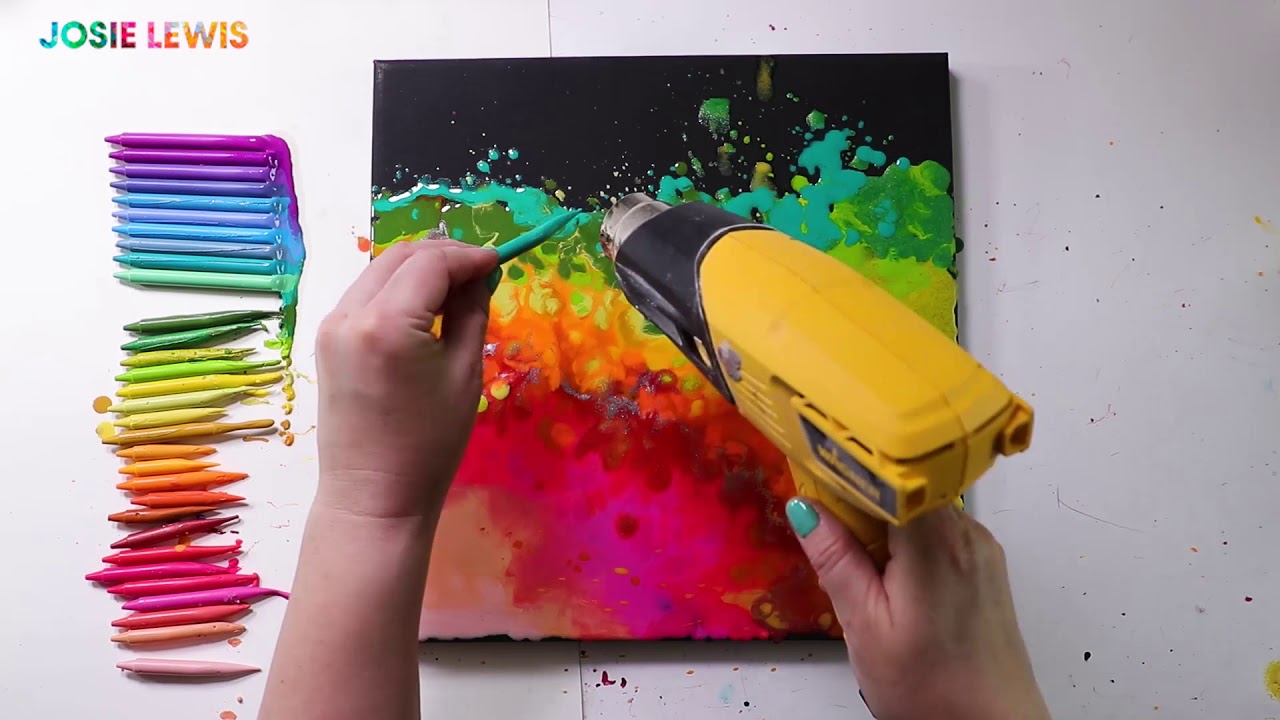 Crayon Melting Art Tutorial | Crayola Paint and Sip with Josie Lewis Art