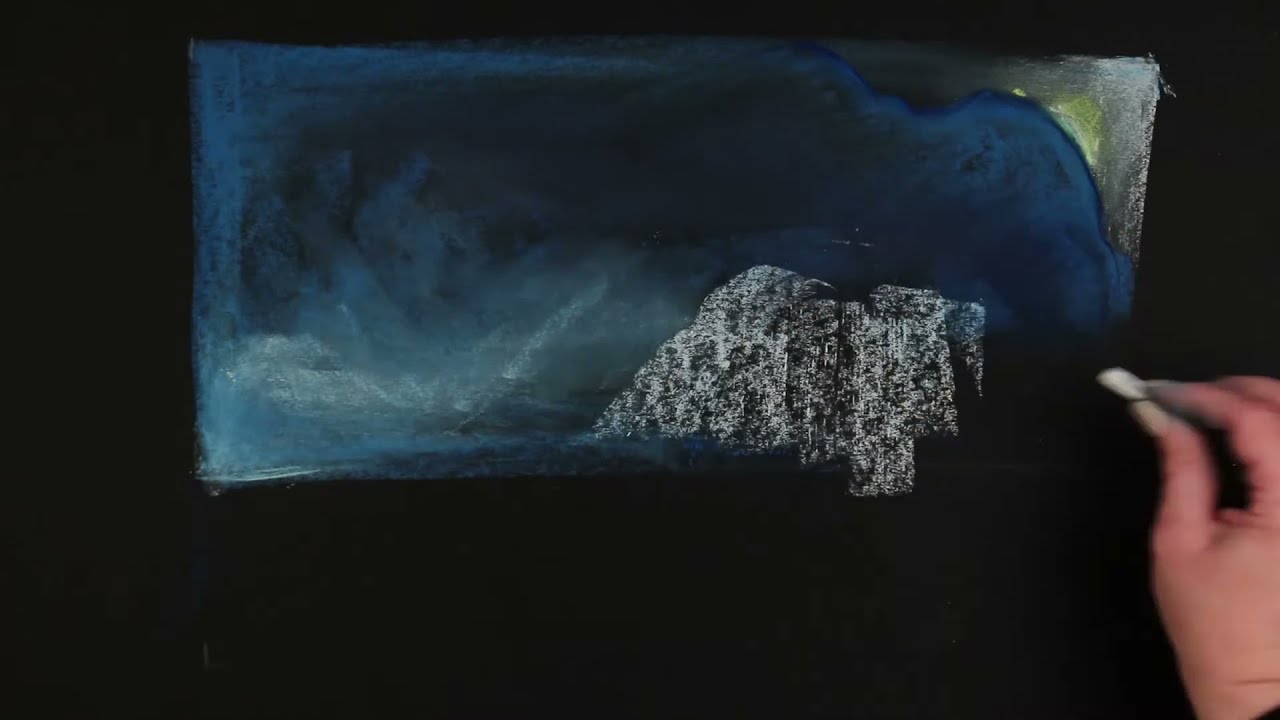 FABRIANO tutorial - Black Black: colored chalks