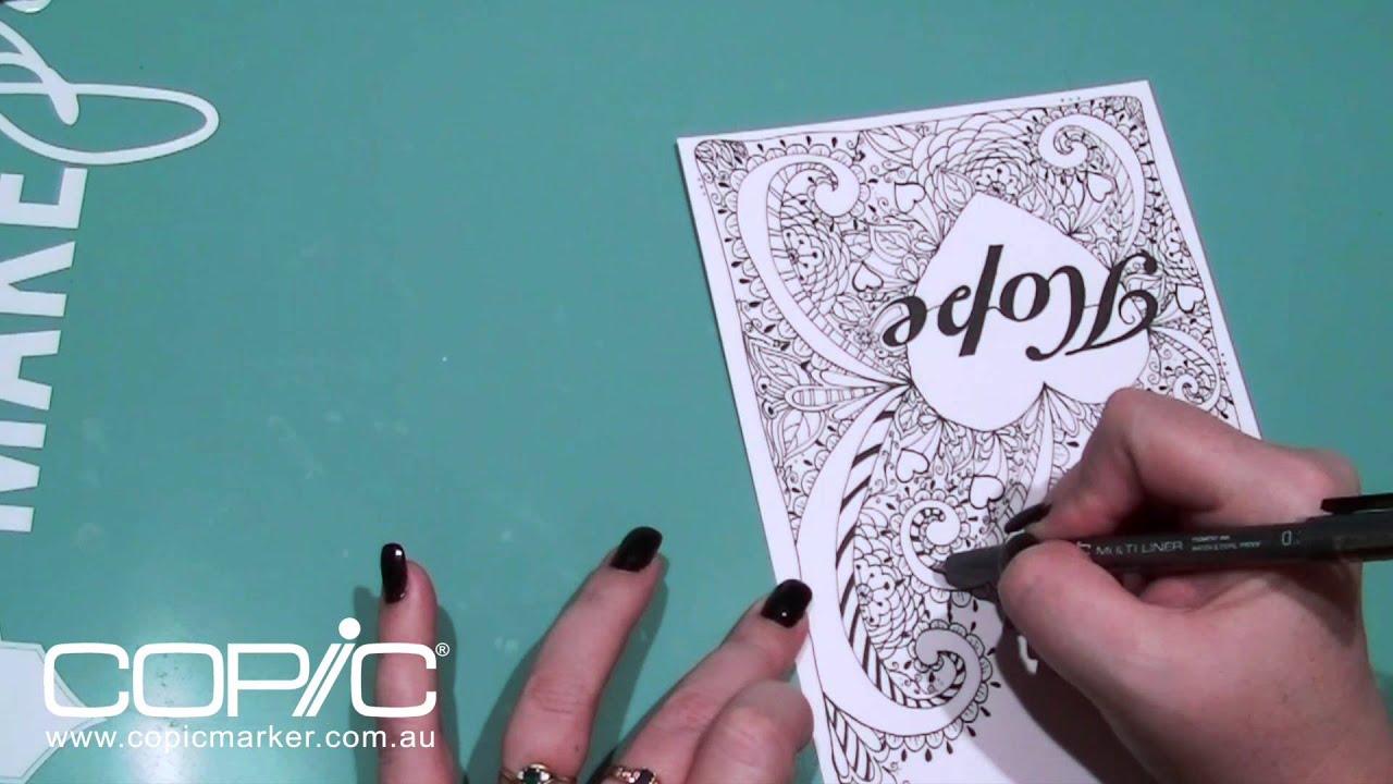 Heart Doodle Journal Page for Copic Australia