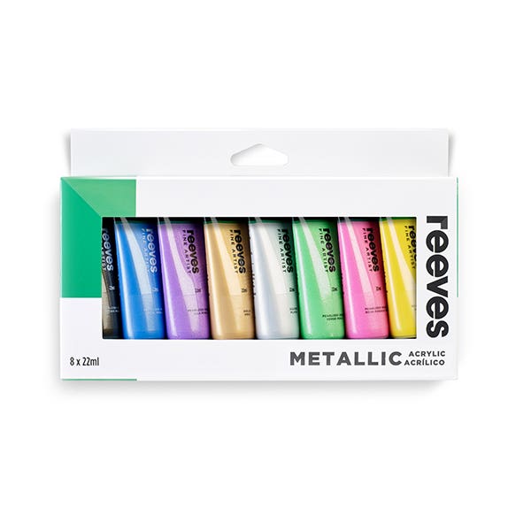 Reeves Acrylic 22ml Metallic Paint Set