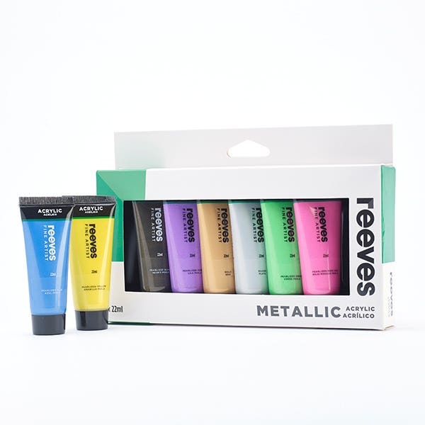 Reeves Acrylic 22ml Metallic Paint Set