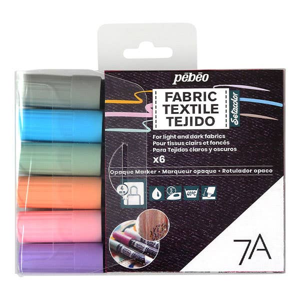 Pebeo 7A Opaque Fabric Marker Sets