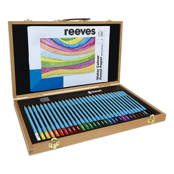 Reeves Watercolour Pencils Wooden Box Set