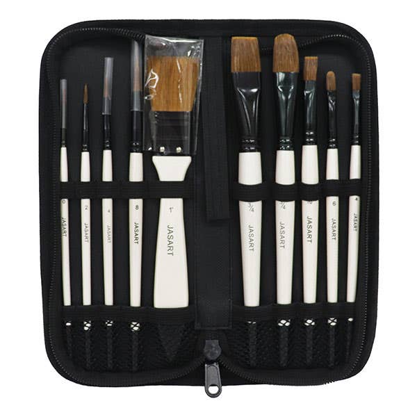 Jasart Pearl White Natural Brush Wallet Sets