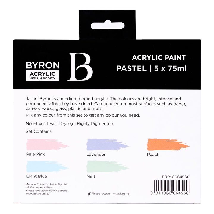 Byron Acrylic Pastel Paint 75ml Set