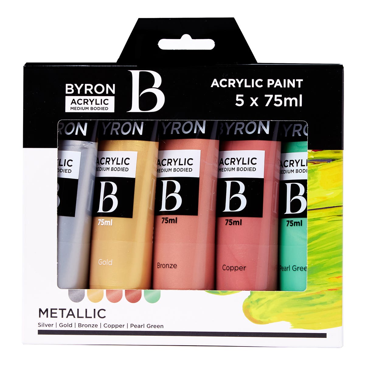 Byron Acrylic Metallic Paint 75ml Set