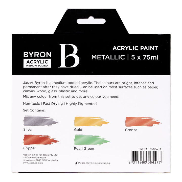 Byron Acrylic Metallic Paint 75ml Set