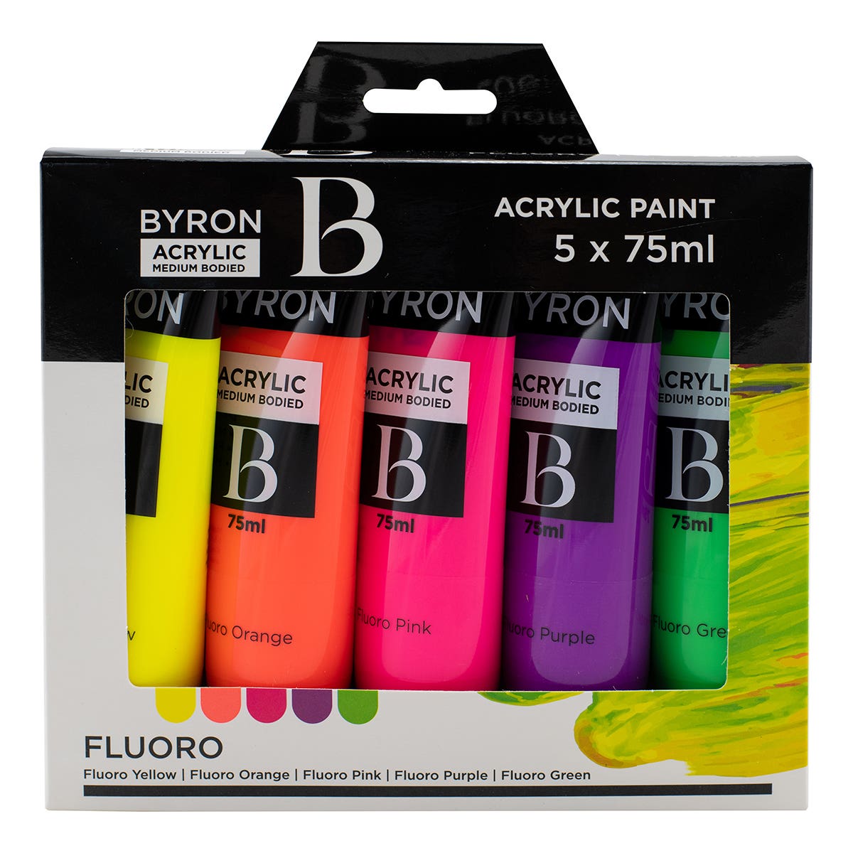 Byron Acrylic Fluorescent Paint 75ml Set