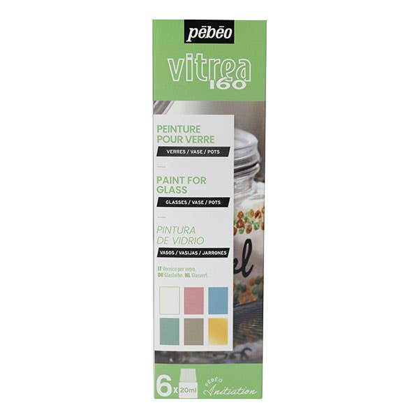 Pebeo Vitrea 160 Pastel Glass Paint Set