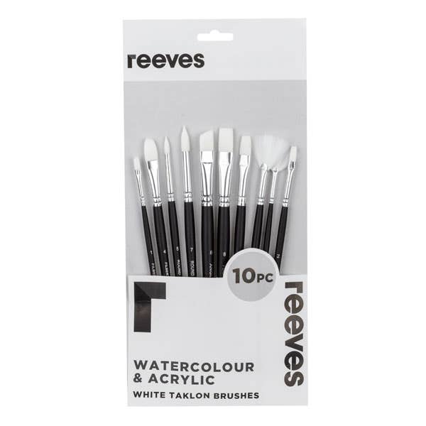 Reeves Large Value White Taklon Brush Sets