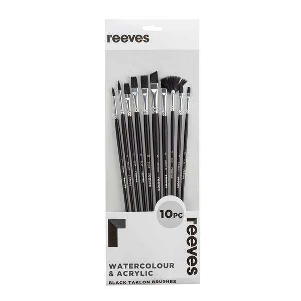 Reeves Large Value Black Taklon Brush Sets