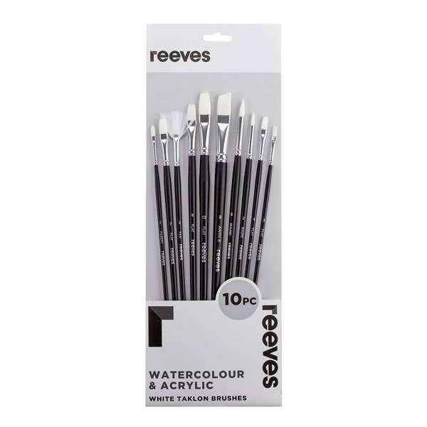 Reeves Large Value White Taklon Brush Sets