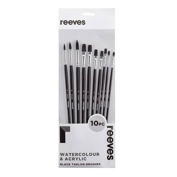 Reeves Large Value Black Taklon Brush Sets