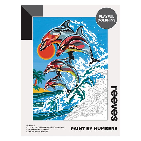 Reeves Artist Acrylic Paint by Numbers Playful Dolphins