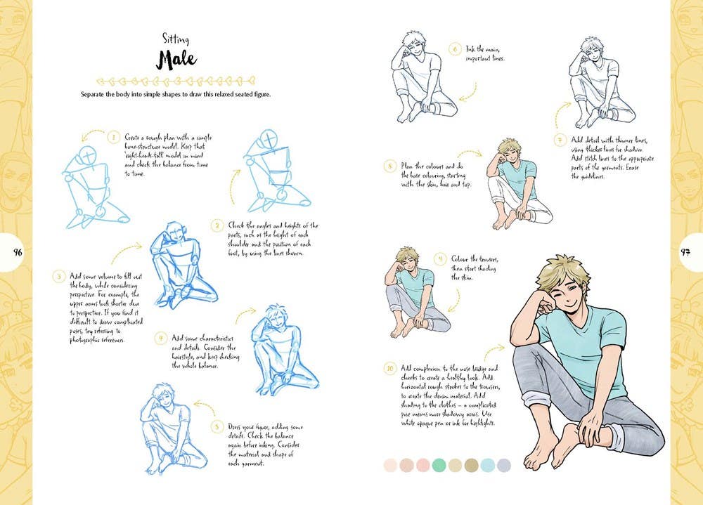 10 Step Drawing Manga Book