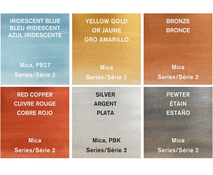 Winsor & Newton Cotman Metallic Watercolour Tube Set 6
