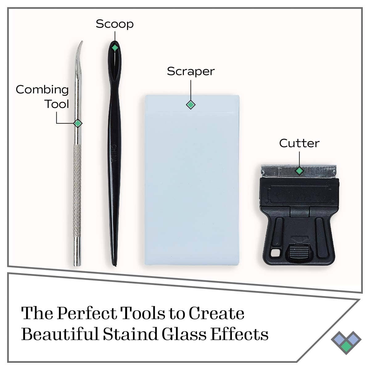 Plaid Gallery Glass Tool Set 4