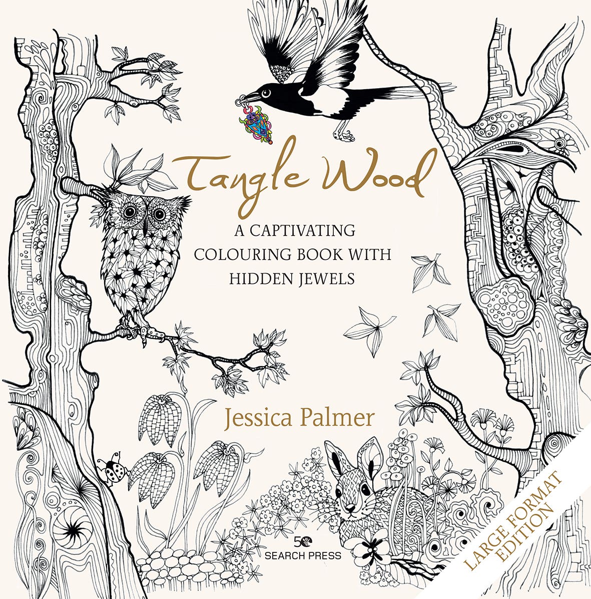 Tangle Wood A Captivating Colouring Book with Hidden Jewel