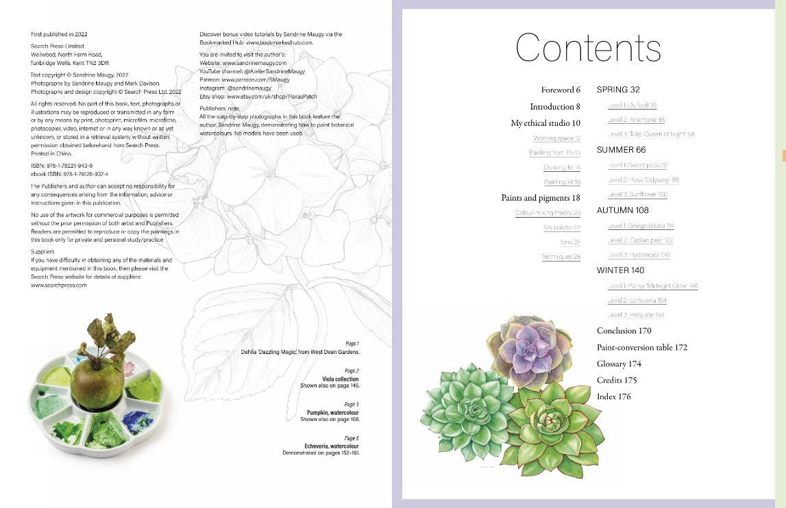 Botanical Watercolours Through The Seasons Book