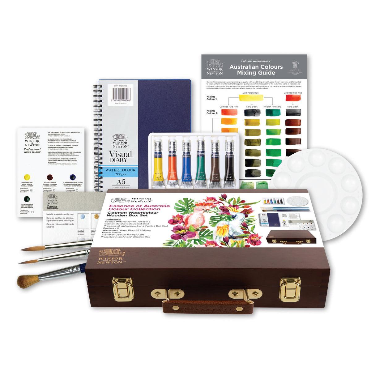 Winsor & Newton Essence of Australia Cotman Watercolour Wooden Box Set