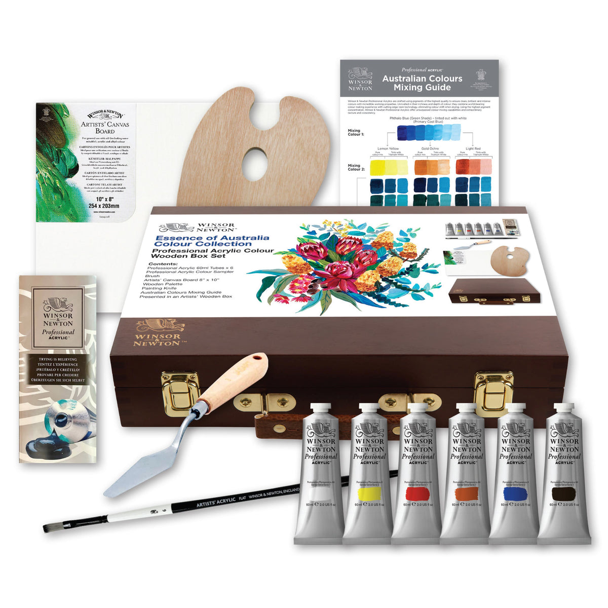 Winsor & Newton Essence of Australia Professional Acrylic Wooden Box Set