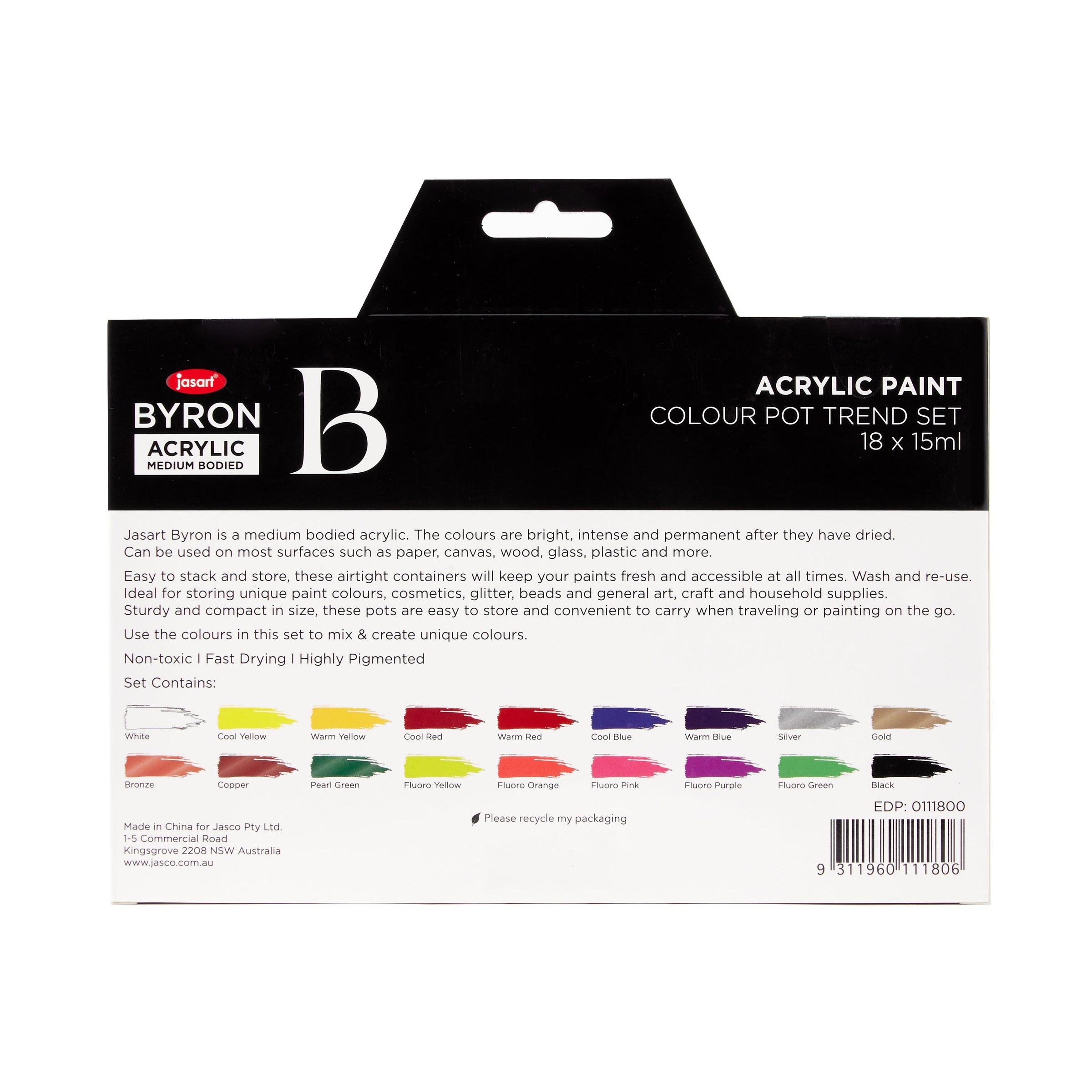 Byron Acrylic Colour Collection Trend Pot Set
