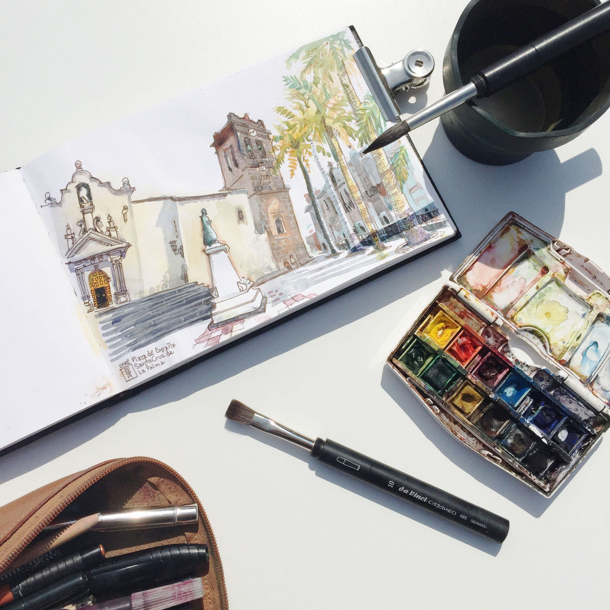 Da Vinci Casaneo 893 Travel Pocket Synthetic Flat Brush