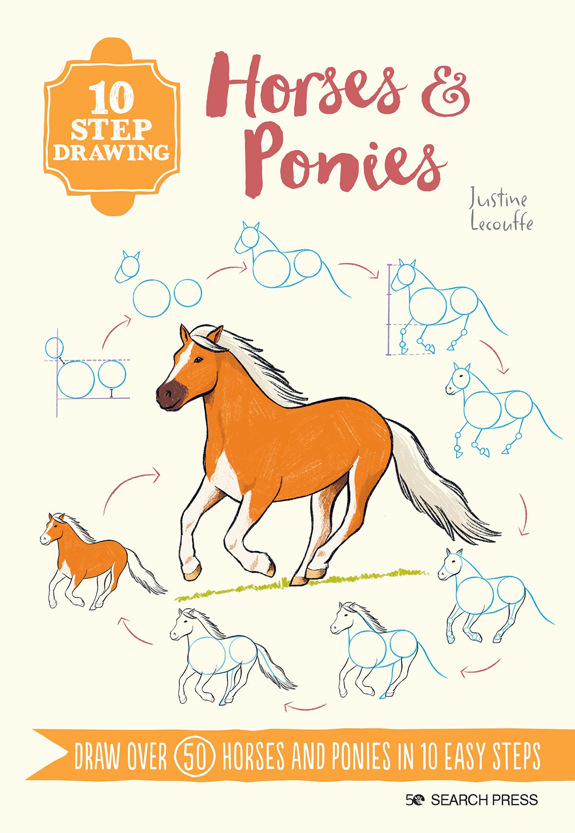 10 Step Drawing Horses & Ponies Book