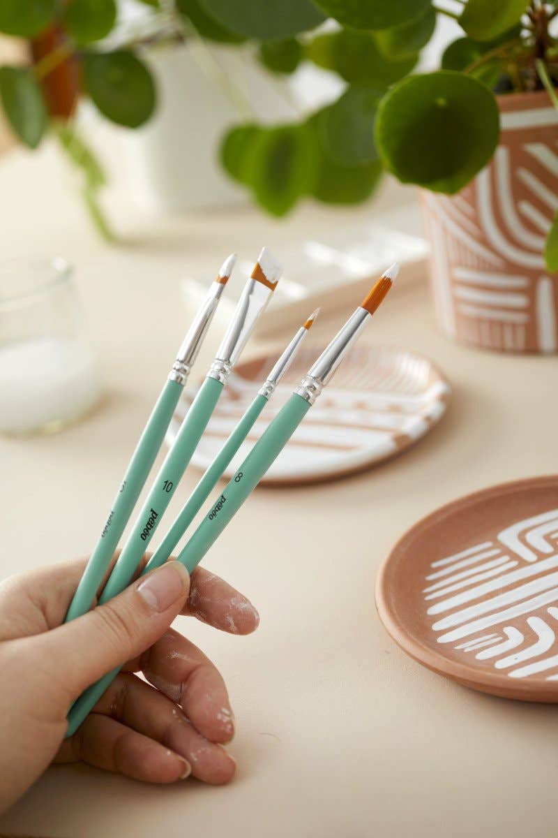 Pebeo Gold Taklon Assorted Brush Pack 8
