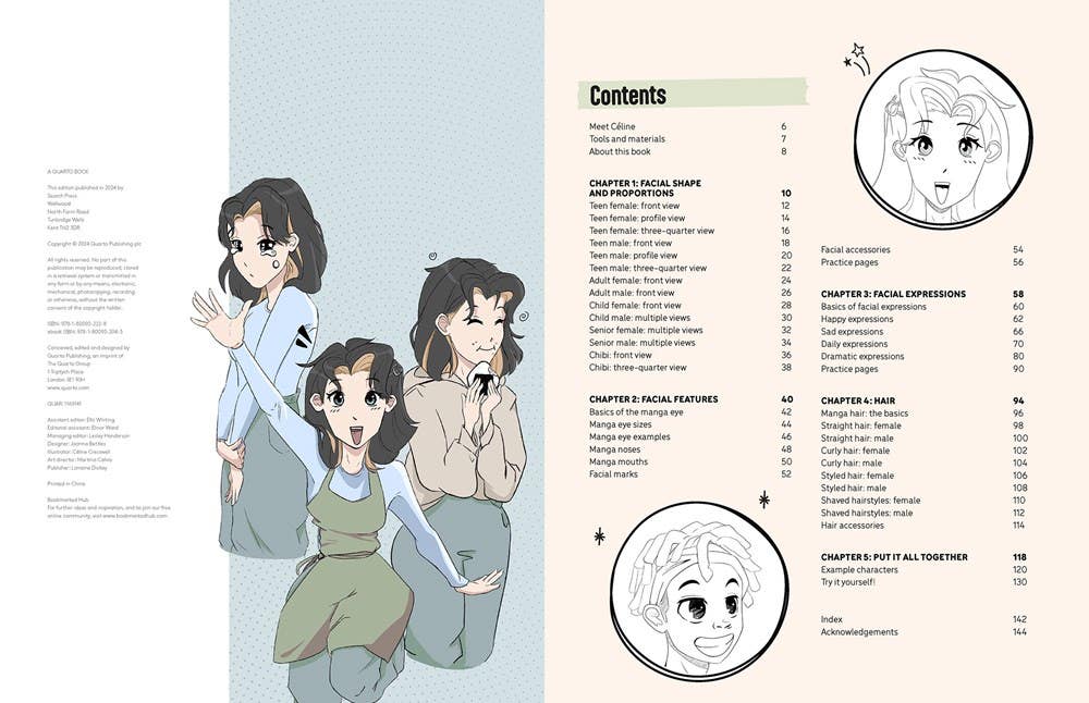 Draw Manga Faces Heads & Hairstyles The Workbook