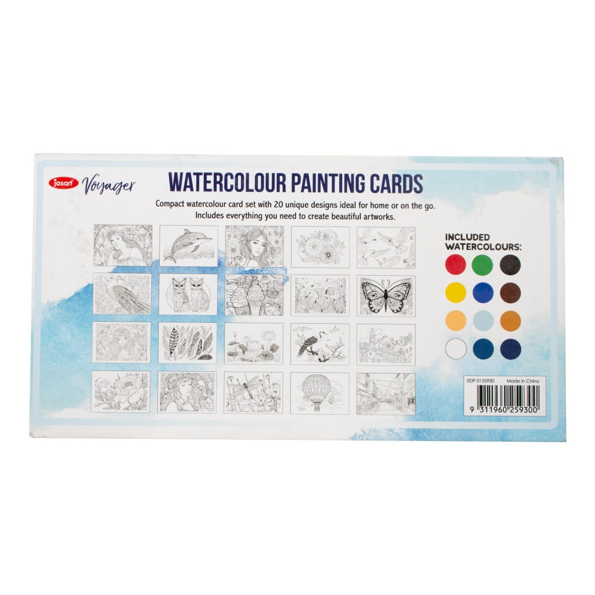 Jasart Voyager Watercolour Painting Card Pad (12 Colours)