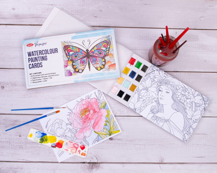 Jasart Voyager Watercolour Painting Card Pad (12 Colours)