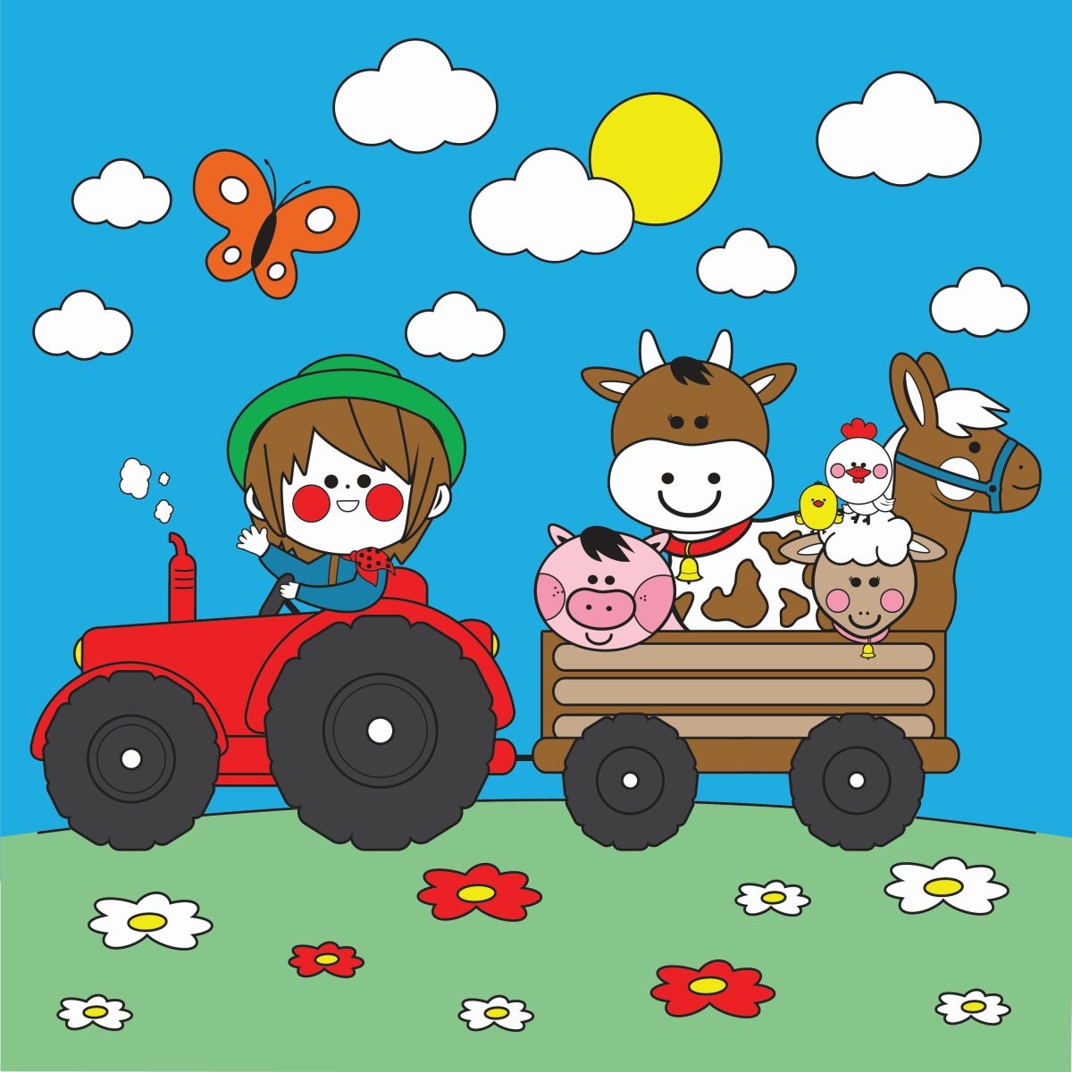 Jasart Kids Painting Canvas Set Farmyard