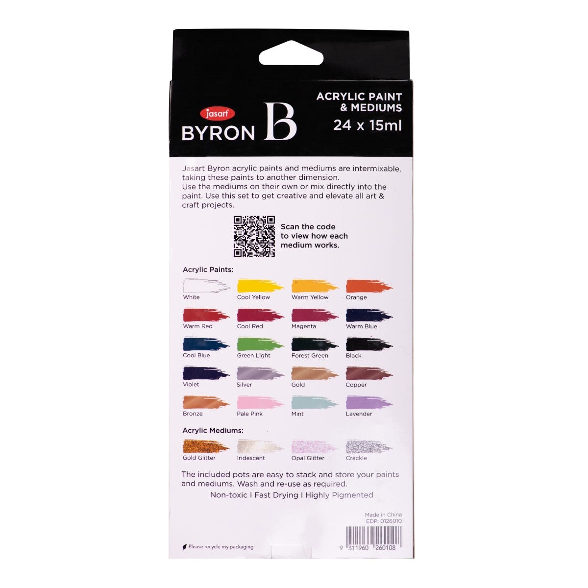Byron Acrylic Paint and Mediums Pot Set