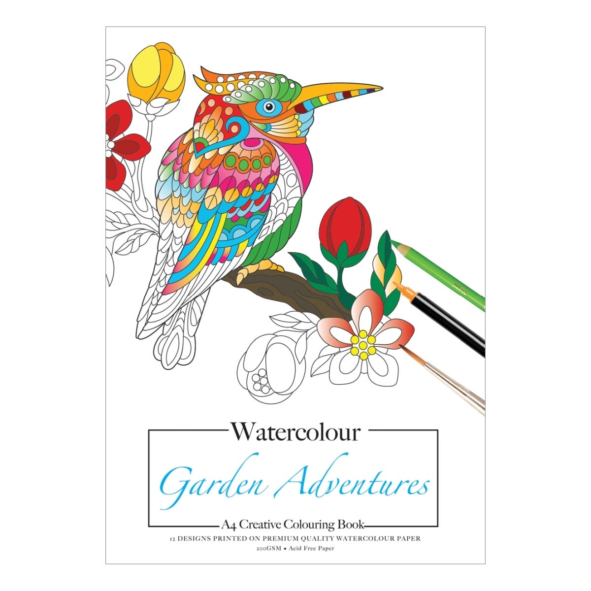 Jasart Watercolour Colouring Book Garden Adventure