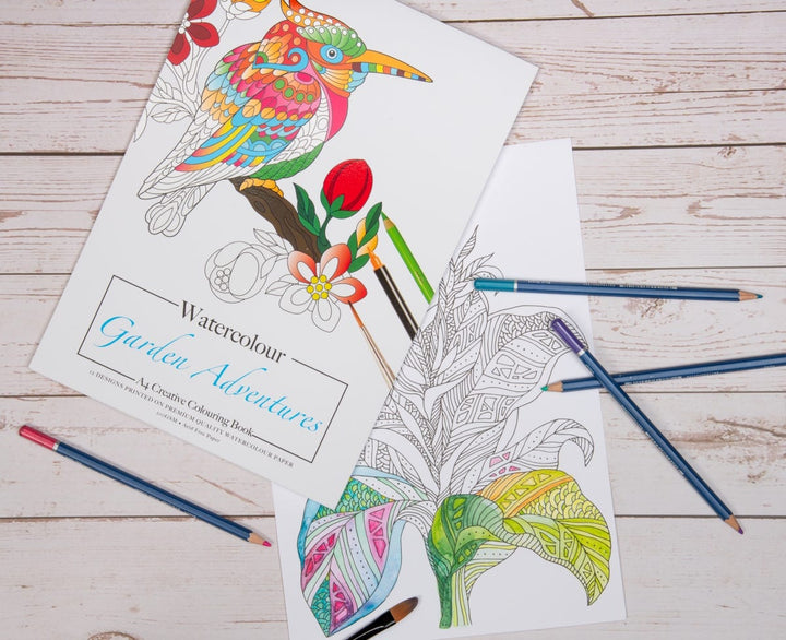 Jasart Watercolour Colouring Book Garden Adventure