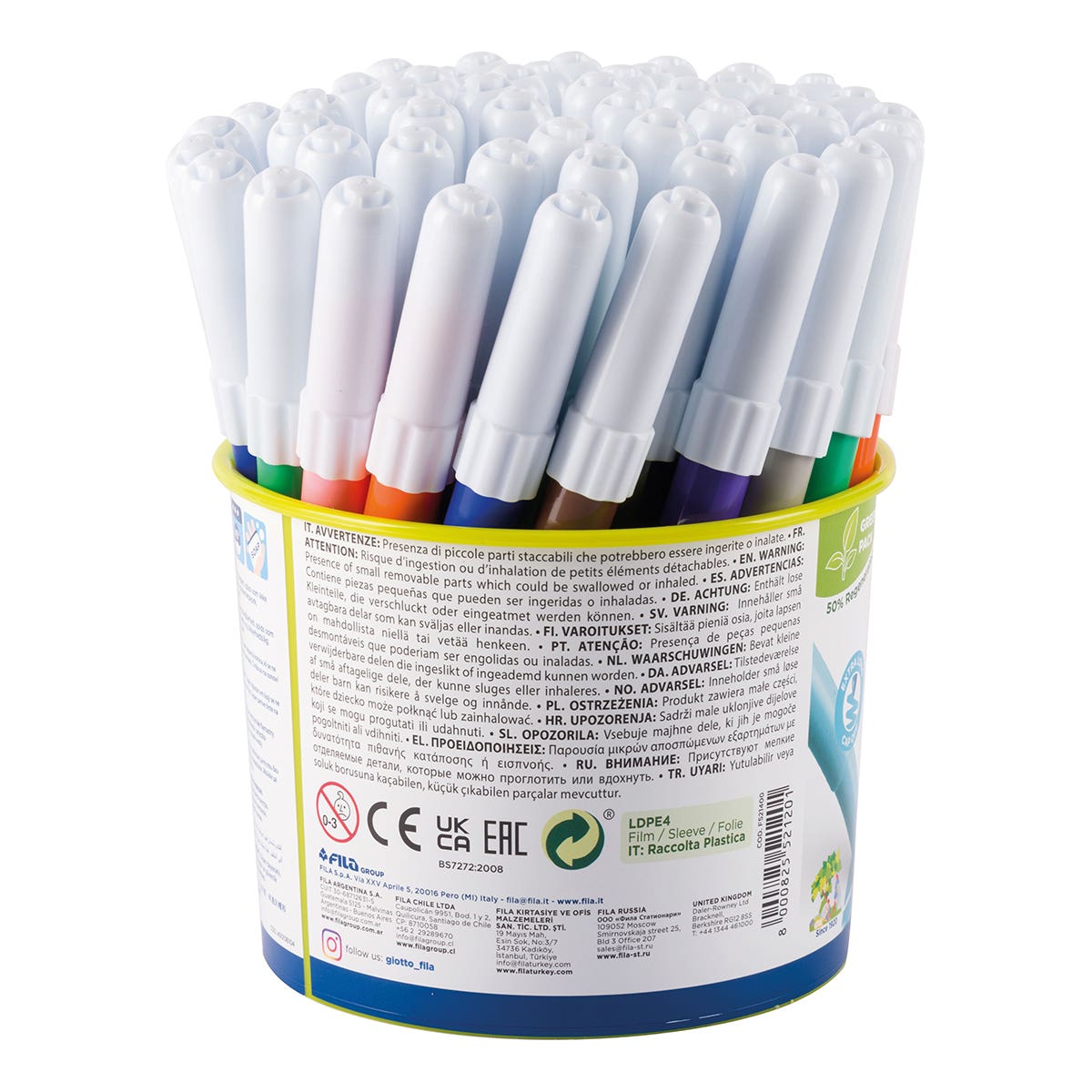 Giotto Turbo Maxi Felt Tip Markers 5mm Tub 48