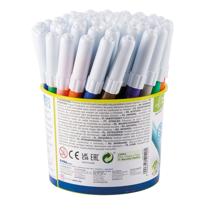 Giotto Turbo Maxi Felt Tip Markers 5mm Tub 48