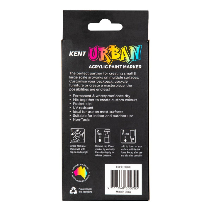 Kent Urban Paint Marker 6mm Nib Mono Set 4