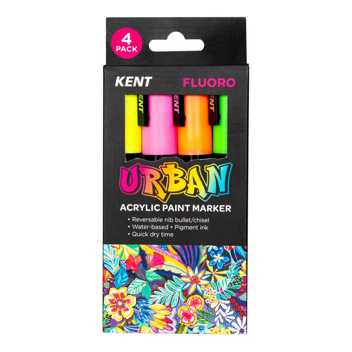 Kent Urban Paint Marker 6mm Nib Fluoro Set