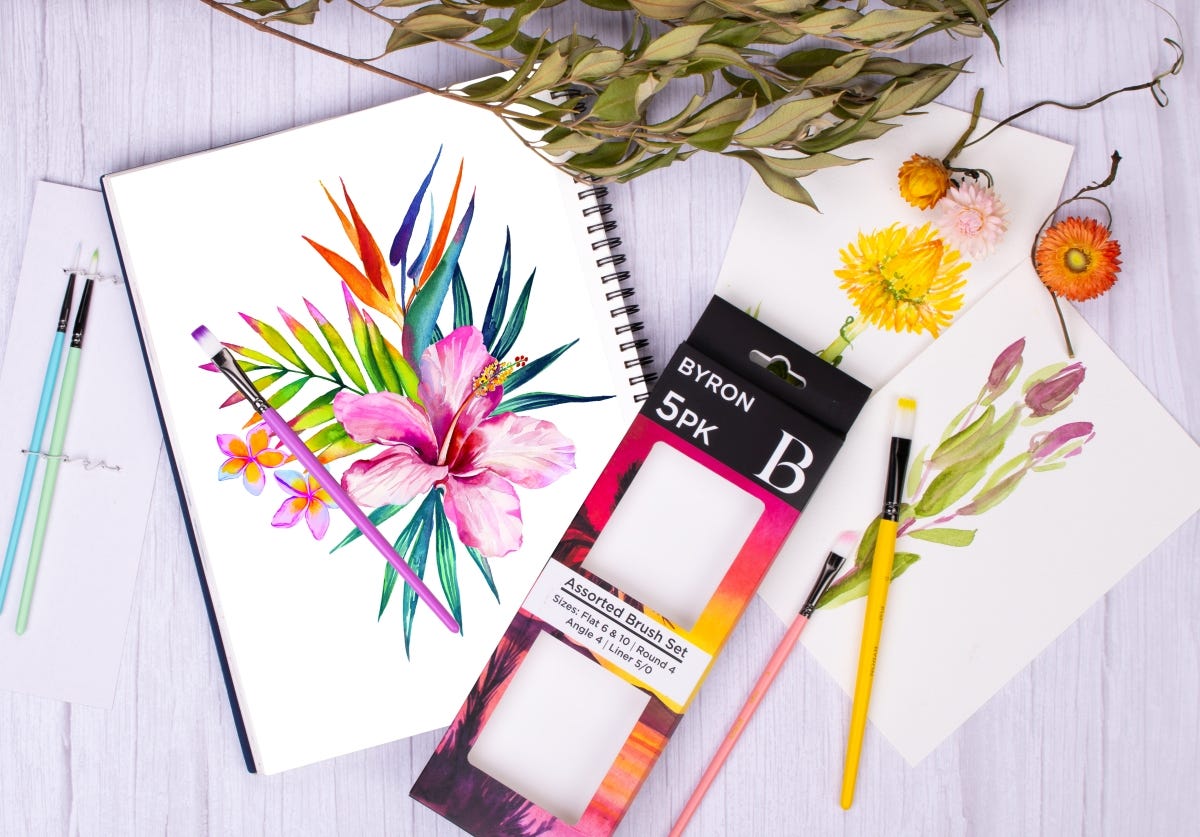 Byron Pastel Synthetic Brush Sets of 5