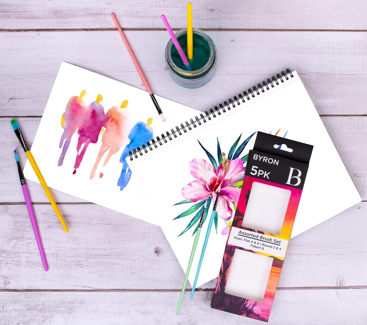 Byron Pastel Synthetic Brush Sets of 5