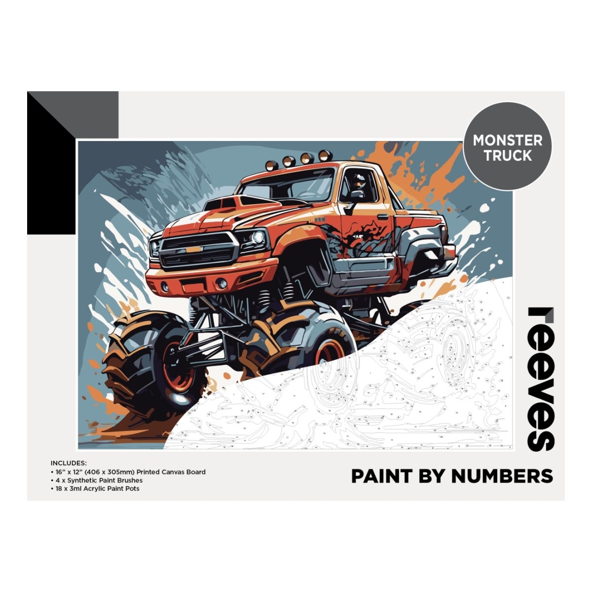 Reeves Artist Acrylic Paint by Numbers Monster Truck