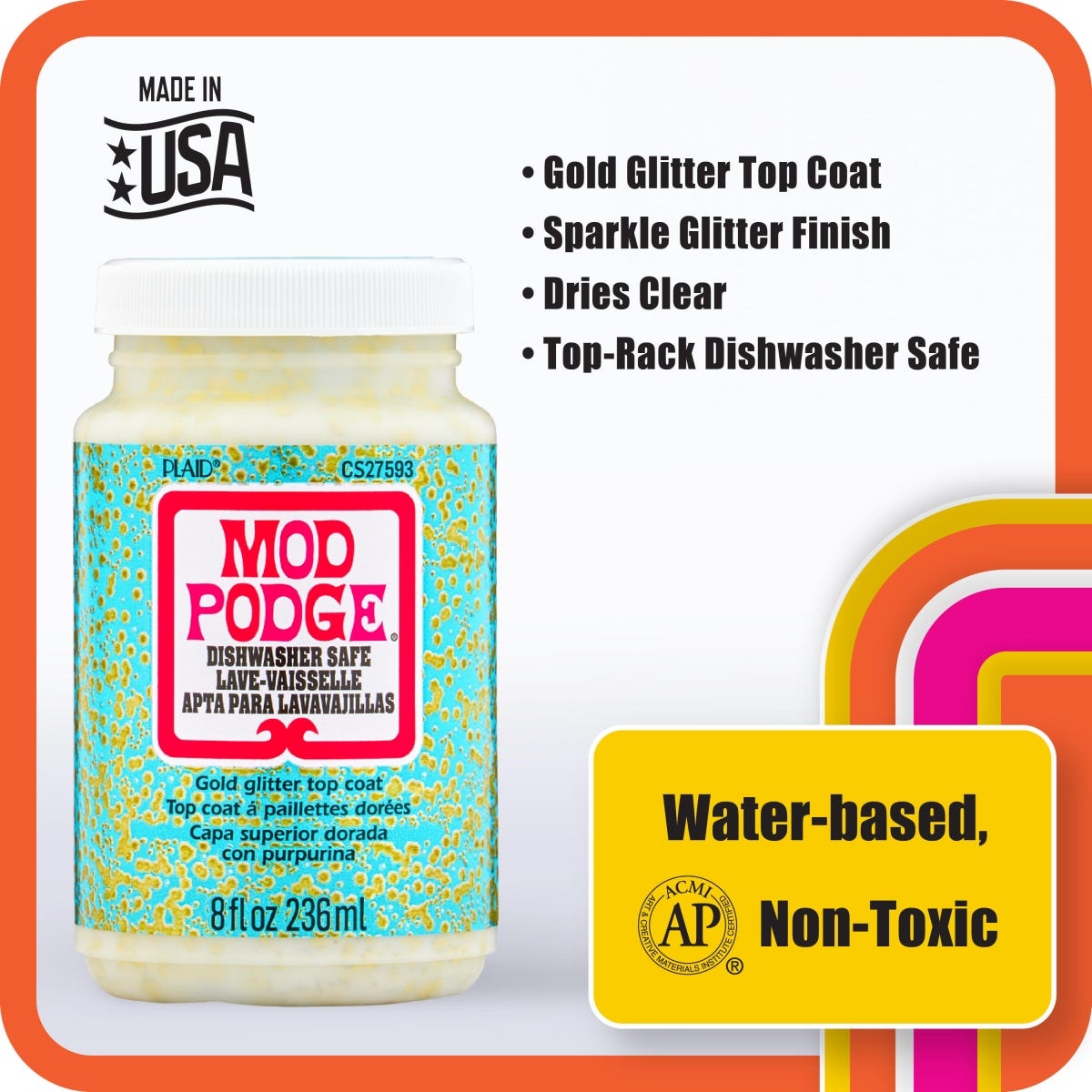 Mod Podge Dishwasher Safe Sealer 236ml Glitter